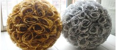 9-10 Inches silver Rose Flower Ball Wedding decoratin Ball Kissing Ball USA