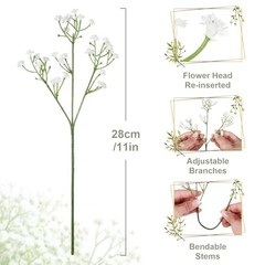 42 Pcs Babys Breath Artificial Flowers Bulk, 11inch Gypsophila Real Touch