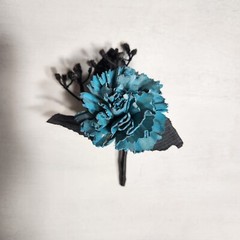 Turrquoise Black Sola Wood Bridal Wedding Bouquet Accessories