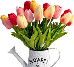 24pcs Multicolor Artificial Tulip Latex Real Touch for DIY Bouquets Wedding P…
