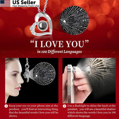 Lebana Preserved Red Real Rose with I Love You Necklace, Small, Red-Love