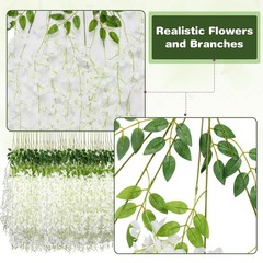 Alotiki Wisteria Hanging Flowers,48 Pack Fake Hanging Flowers,Wisteria Artifi…
