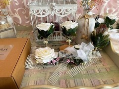 Corsage Set of 2, Ivory Rose Corsages for Wedding,….B26