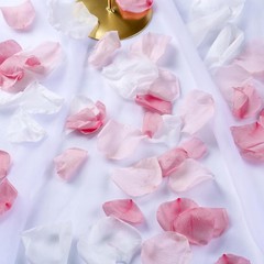 300 PCS Real Pink White Rose Flower Petals Confetti for Wedding Flower Girl