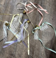 Lot Of89 Handmade Pastel Ribbon Bell Fairy Wands Wedding Flower Girl Party Favor