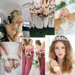 Corsage Wristlet Band 8Pcs Wrist Corsage Bracelets,Pearl Stretch Elastic Wris…