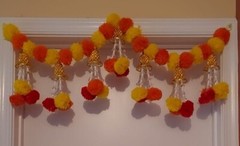 Marigold Toran Garland, Indian Wedding Decoration Backdrop -set of 4