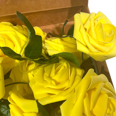 22 Lings Moment 3″ Roses Artificial Flowers Realistic yellow faux Bridal Wedding
