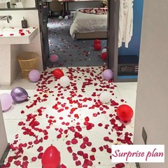 2200 pcs Dark-Red Silk Rose Petals for Elegant Wedding & Romantic Occasions