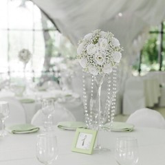 BLOSMON Fake Flowers Ball Wedding Centerpieces 10 Pcs White Rose Babys Breath…