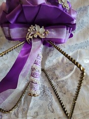 Jewled Light And Dark Purple Wedding Boquet Lots Of Detail.