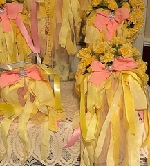 Sensational Pink and Yellow Wedding Bouqet set