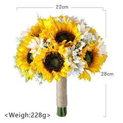 Romantic Wedding Bride Bouquet Bridesmaid Bouquet Sunflowers Daisy Artificial