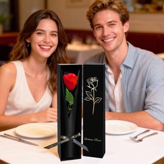 Leebean Single Forever Roses Luxury Gift for Women/Men, Birthday 1 Rose, Red