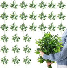 50 Pcs Artificial Italian Ruscus Greenery Stems 26.8 Inch Hanging Spray Fake Gre