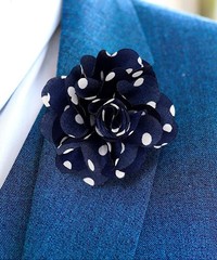 Premium Men’s Formal Polka Dot Flower Lapel Pin – Boutonniere for Men, Brooch…