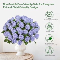 Artificial Flowers Roses Touch Fake Rose Bouquet Flower 50 Light Purple 50pcs