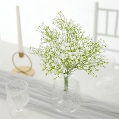 WHITE 3 Bushes 14″ Faux Baby Breath Artificial FLOWERS Party Events Decorations