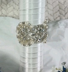 10″ Wide Bridal Bush Bouquet & 14 Corsages – 3 Double Rose Wrist 11 Chest – NEW