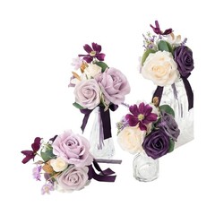 4Pieces Premium Fabric Flower Bouquets Suitable for Various Wedding Themes