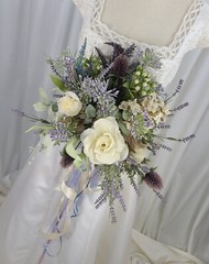 Lavender and Rose Garden Faux Silk Wedding Bouquet