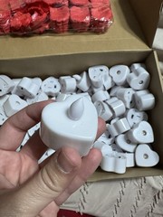 Artificial Red Rose Petals and White LED Tea Lights Wedding Decorations
