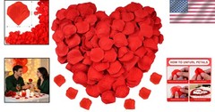 1200 PCS Red Artificial Silk Rose Petals for Elegant Weddings & Romantic Nights