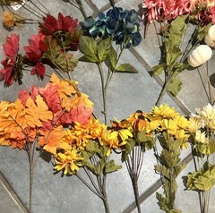 19 Artificial Fall Flowers Silk Fake Flower Wedding Party Home Decoration Wreath