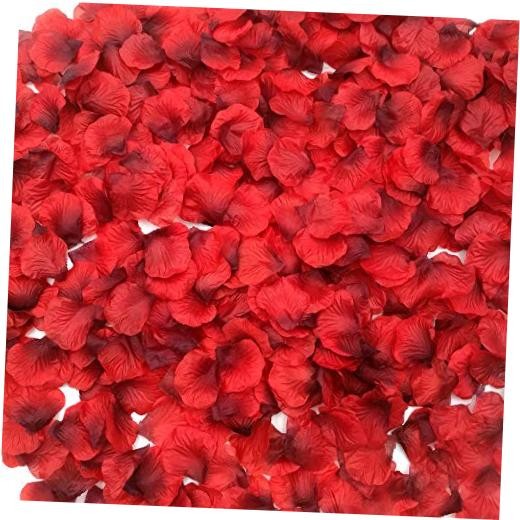 CODE FLORIST 1500 PCS Dark-Red Silk Rose Petals Separated 1500 pcs Red-black