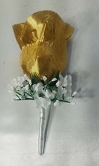 Black White Gold Rose Bridal Wedding Bouquet Accessories
