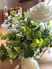 Artificial Bridal Bouquet + 2 Coursage Handmade