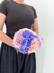 Pink Lavender Blue Bridal Bouquet, Pastel Wedding Flowers, Bouquet, Silk Flower