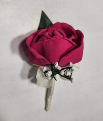 Fuchsia Ivory Rose Calla Lily Bridal Wedding Bouquet Accessories