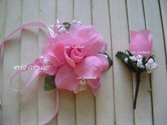 Pink~Open Rose Pin Corsage~Wrist~Boutonniere~wedding~Prom~party~Ouinceanera