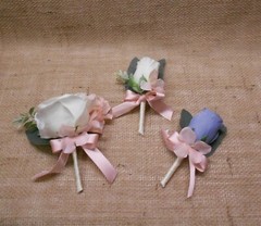 Wedding Silk Flower Bridal Bouquets Ivory Cream Pink Blush Dusty Blue Eucalyptus