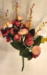 NEW 24 Eucalyptus 4 Bunch Artificial Flowers Bouquet Wedding Dusty Rose/Beige