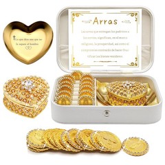 FANYX Arras Para Boda Catolica, Wedding Coins Set With 13 5.9×4.4, Gold