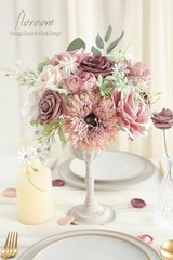 Dusty Rose Mauve Artificial Flowers Fake Roses Peony and Vintage Dusty Rose