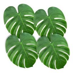 60 Pcs Large 13″ Tropical Leaves Artificial Green Monstera Leaves Palm Leaf