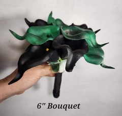 Hunter Green Black Calla Lily Bridal Wedding Bouquet Accessories