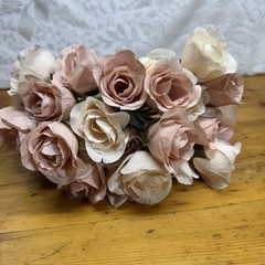 ROSEBUD Silk Fake Flower Pink Blush Blooming•Flower Heads•Garden•Florals 20