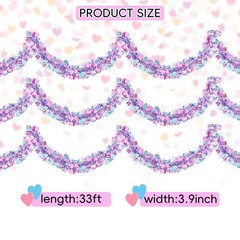 33Ft Valentines Heart Tinsel 33 Ft – Valentine’s Pink Blue, Pink+blue