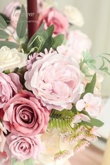 Dusty Rose Cream Artificial Flowers Fake Roses Peonies and Delicate Dusty Rose