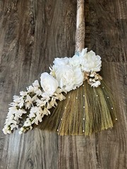 NEW Signature Wedding Jumping Broom – Off White – African American Wedding Broom