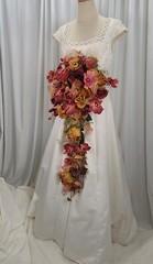 Silk Orchid and Rose Cascade Wedding Bouquet