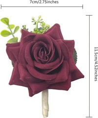 Wedding Prom Corsage and Boutonniere Set, Rose Wrist Corsage Ribbon Bracelet,…