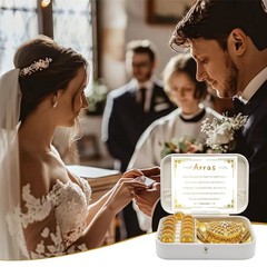 FANYX Arras Para Boda Catolica, Wedding Coins Set With 13 5.9×4.4, Gold