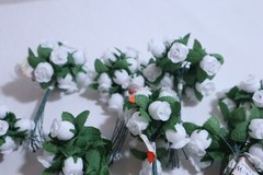 WHITE ROSES BUDS WEDDING SET ~