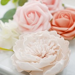 Pink Coral Foam Roses Peonies Assorted Silk Florals Artificial Flowers Box Party