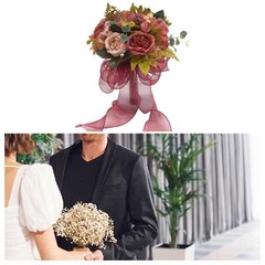 Bride Bridesmaid Wedding Bouquet,Artificial Flowers Elegant Artificial Romantic